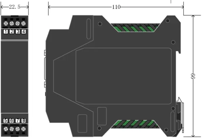 Microcyber NCS-TT106H-R1 Transmisor de temperatura HART riel DIN loop powered para Pt100 y termocuplas.webp