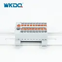 WKDQ JPTFIX6/18X2.5 bloque de distribución 1 in 18 out para riel DIN tipo Push In (alternativa Phoenix Contact PTFIX 6/18X2,5)