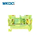 WKDQ JPT 2.5-PE bornera de paso para conexión de puesta a tierra para riel DIN tipo Push In (alternativa Phoenix Contact PT 2,5-PE)