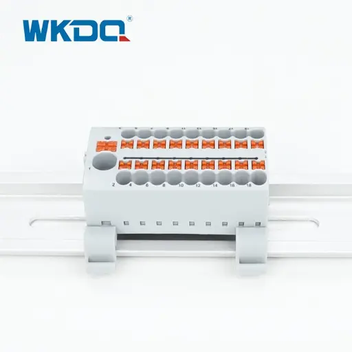 WKDQ JPTFIX6/18X2.5 bloque de distribución 1 in 18 out para riel DIN tipo Push In (alternativa Phoenix Contact PTFIX 6/18X2,5)